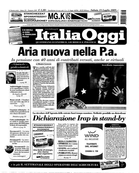 Italia oggi : quotidiano di economia finanza e politica